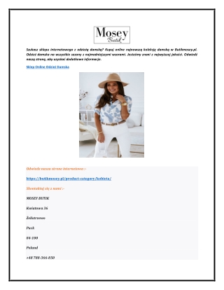 Sklep Online z odzieżą damską  ButikMosey.pl