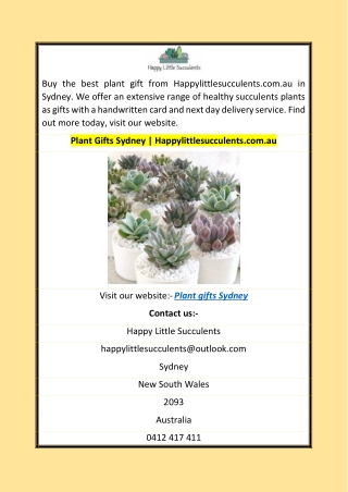 Plant Gifts Sydney  Happylittlesucculents.com.au