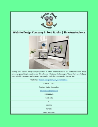Website Design Company in Fort St John