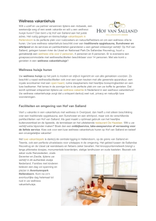 Wellness vakantiehuis - Hof van Salland