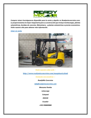 Mixer en Venta  Readymixconcretos.com
