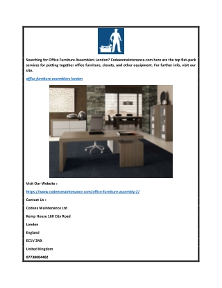 Office Furniture Assemblers London  Codeexmaintenance.com