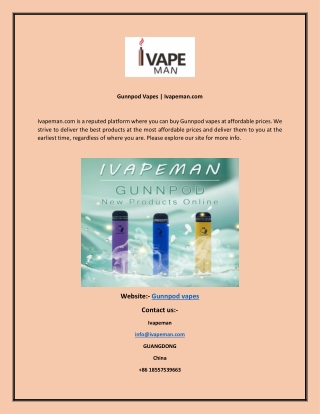 Gunnpod Vapes  Ivapeman