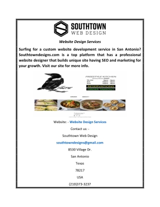 Website Design Services  Southtowndesigns