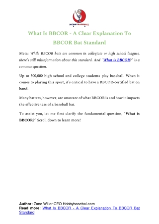 What is bbcor