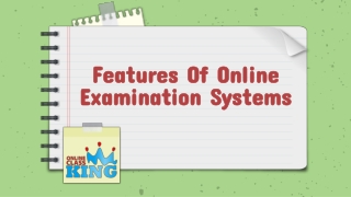 Feature of the online exam system