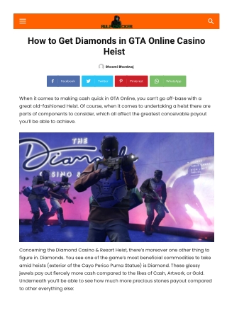 How to Get Diamonds in GTA Online Casino Heist
