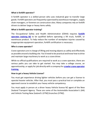 What is forklift operator