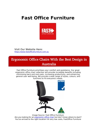 Ergonomic Office Chairs With the Best Design in Australia