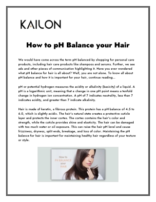 How to pH Balance your Hair