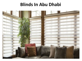 Blinds In Abu Dhabi