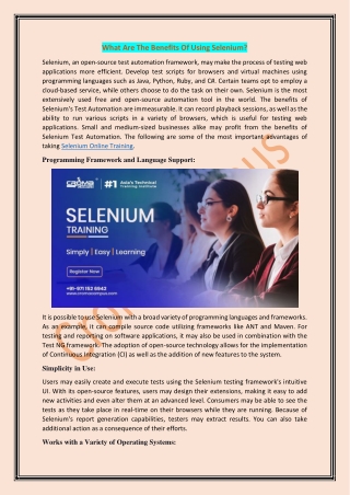 What Are The Benefits Of Using Selenium?