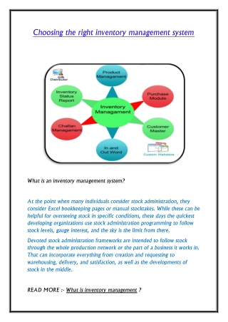 Choosing the right inventory management system
