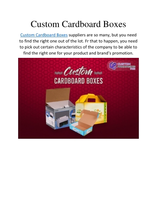 Custom Cardboard Boxes