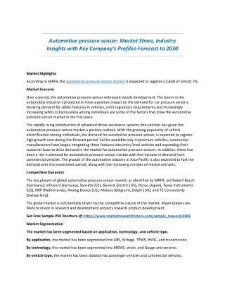 automotive pressure sensor market