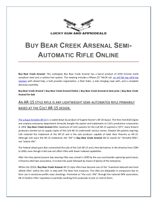 Buy Bear Creek Arsenal Semi-Automatic Rifle Online | (409) 203-3165