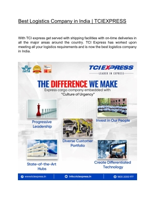 Best Logistics Company in India  | TCIEXPRESS