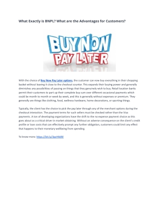 What Exactly is BNPL? What are the Advantages for Customers?