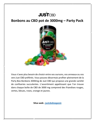 Bonbons au CBD pot de 3000mg – Party Pack