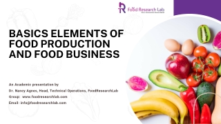 basics element of food production and food business