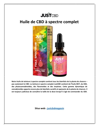 Huile de CBD à spectre complet