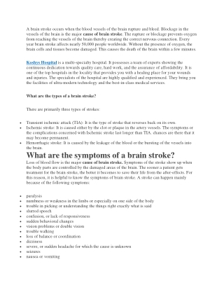 What exactly is a brain stroke?