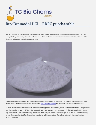 Buy Bromadol HCl Online At Best Price |  15025368317