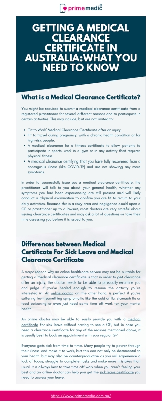 Getting a Medical Clearance Certificate in Australia: What You Need To Know