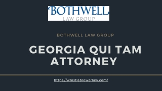 Georgia Qui Tam Attorney – Bothwell Law Group