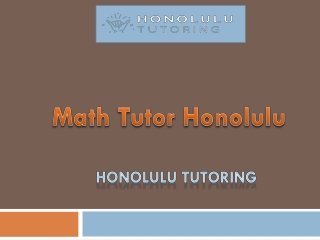 Math Tutor Honolulu