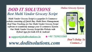 Readymade Multi Vendor Grocery System - DOD IT SOLUTIONS-