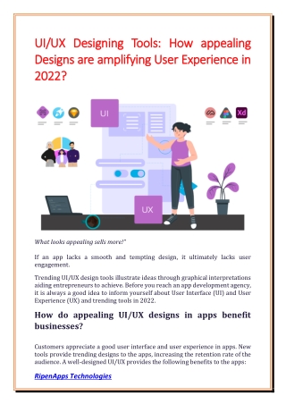 UI UX Designing Tools How appealing Designs are amplifying User Experience in 2022