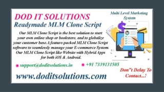 Readymade MLM Clone System - DOD IT SOLUTIONS