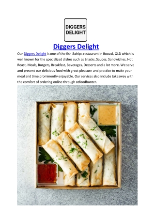 Diggers Delight Menu Fish & chips Restaurant Booval, QLD | 5% off