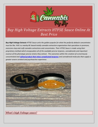 Buy High Voltage Extracts HTFSE Sauce Online At Best Price