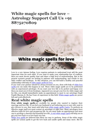 White magic spells for love – Astrology Support Call Us  91 8875270809