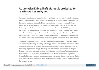Automotive Drive Shaft Market