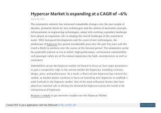 Hypercars Market | Global Industry Report, 2031