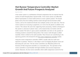 Hot Runner Temperature Controller Market to reach US$1 Bn by 2031