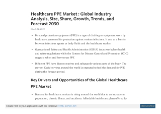 Healthcare PPE Market Trends and Research Insights by 2030