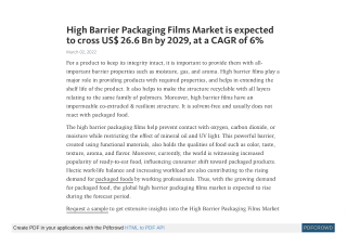 High Barrier Packaging Films Market
