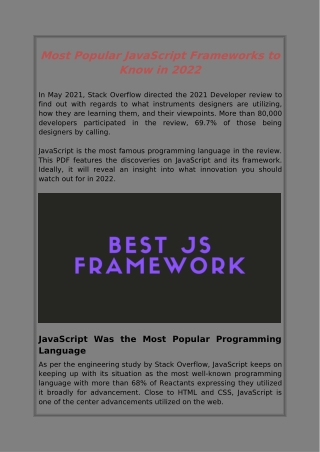 Most Popular JavaScript Frameworks to Know in 2022