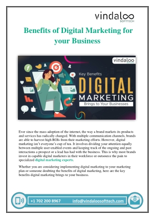 Benefits of Digital Marketing for your Business