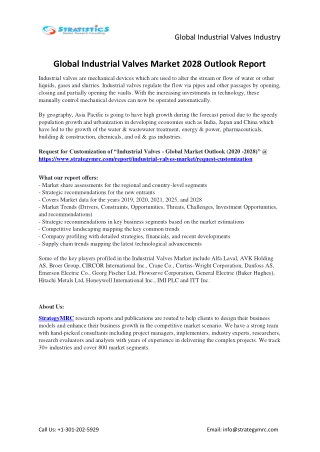 Industrial Valves Market Forecasts to 2028
