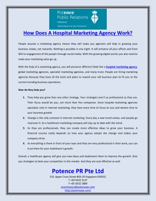 How Does A Hospital Marketing Agency Work
