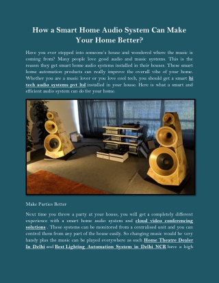 How a Smart Home Audio System Can Make Your Home Better