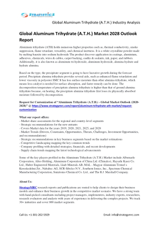 Global Aluminum Trihydrate (A.T.H.) Industry Report Key Players Analysis