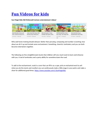 Fun Videos for kids