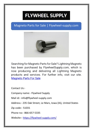 Magneto Parts for Sale | Flywheel-supply.com