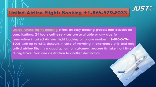 United Airline Flights Booking  1-866-579-8033